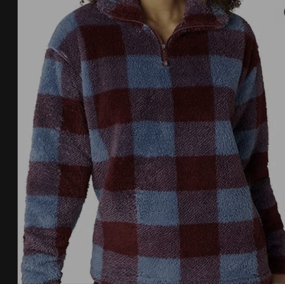 Eddie Bauer Women’s Fleece Pullover Top Long Sleeve Plush 1/4 Zip Large